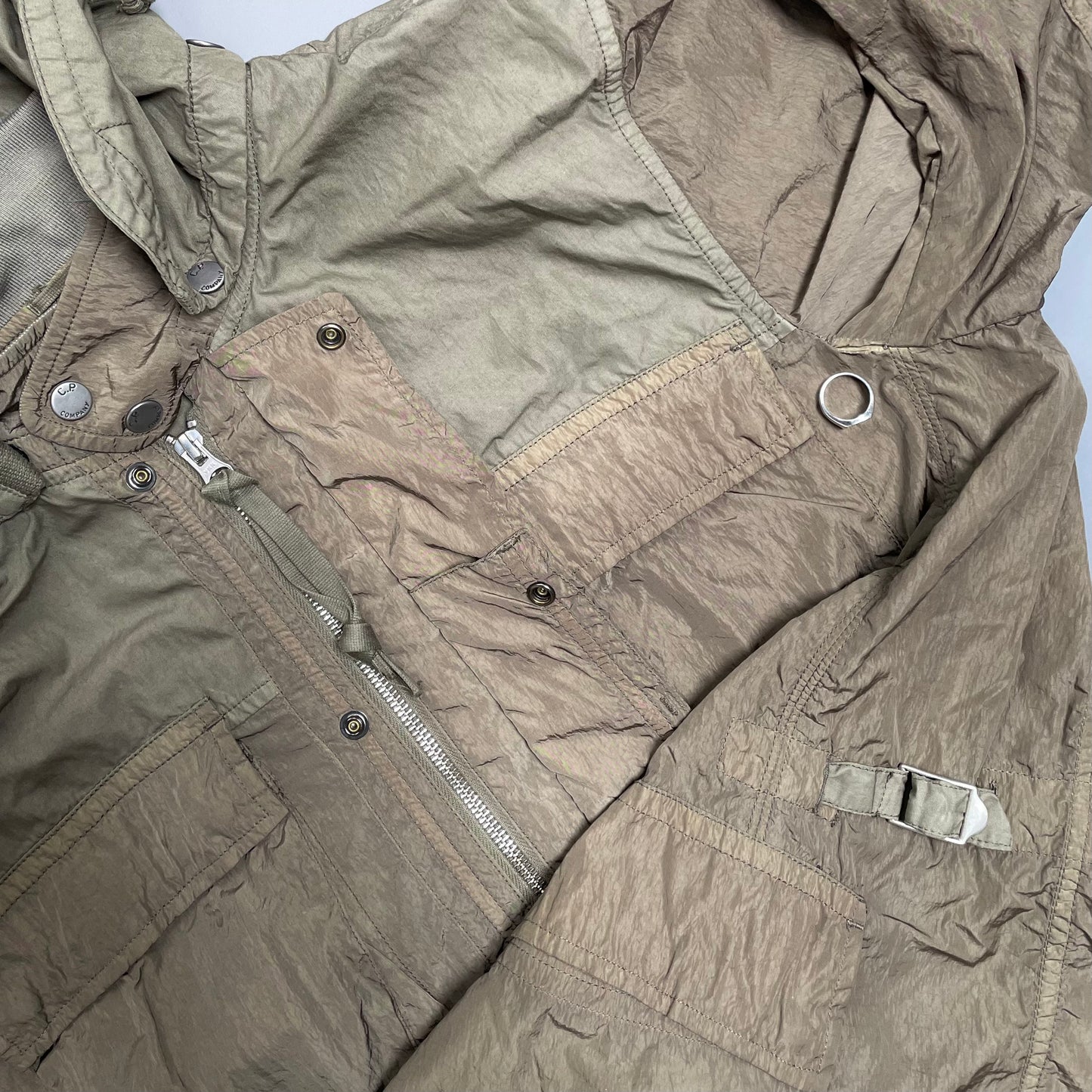 C.P. Company Brown Nylon Hooded Jacket