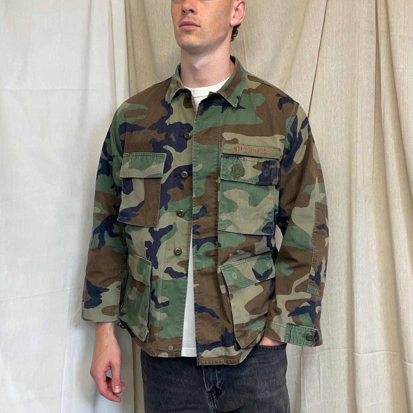 Maharishi Khaki 00s Green Camo Surplus Military Cargo Jacket