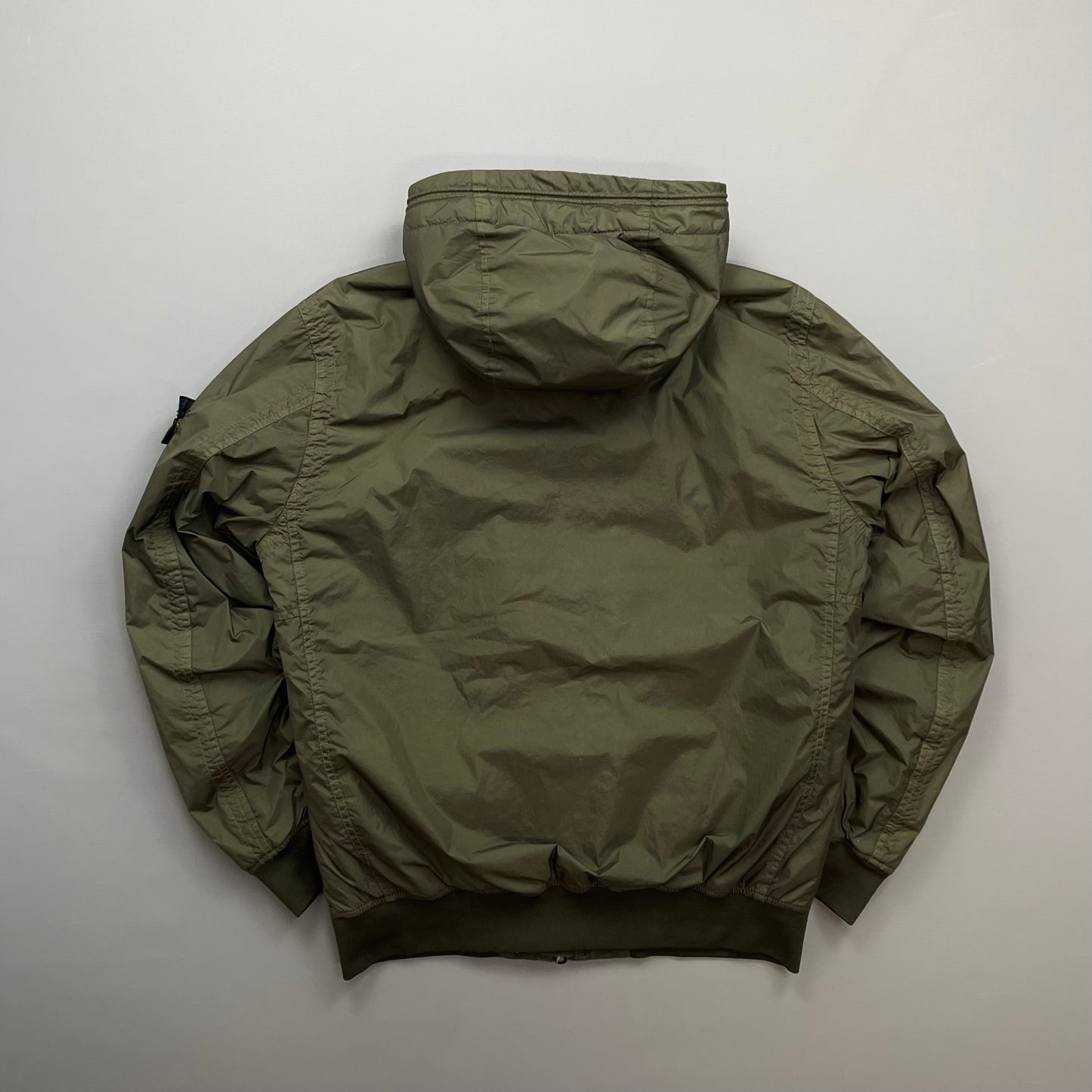 Stone Island Khaki AW23 Garment Dyed Crinkle Reps w/ Primaloft Hooded Jacket