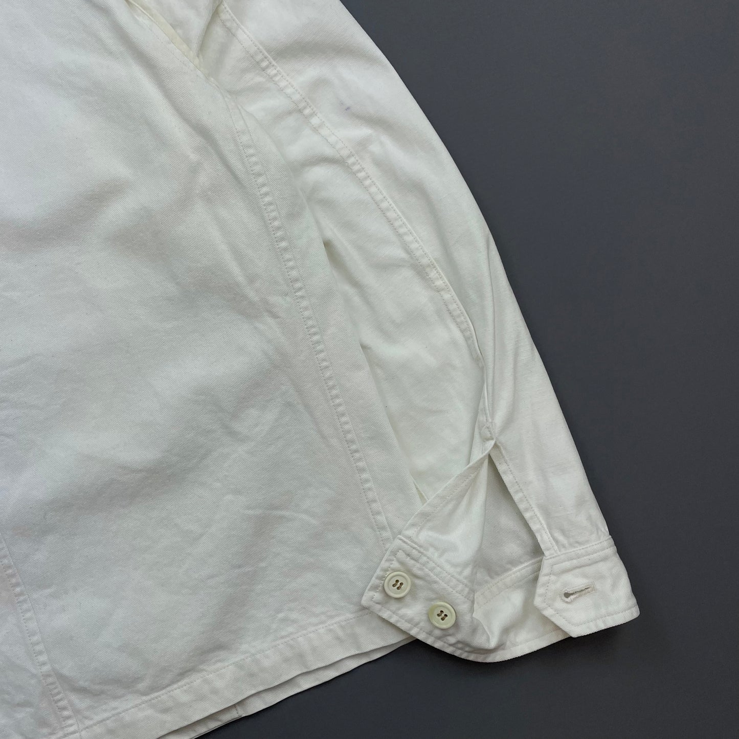 Comme Des Garçons Homme White AW12 Cotton Zip-Through Work Jacket
