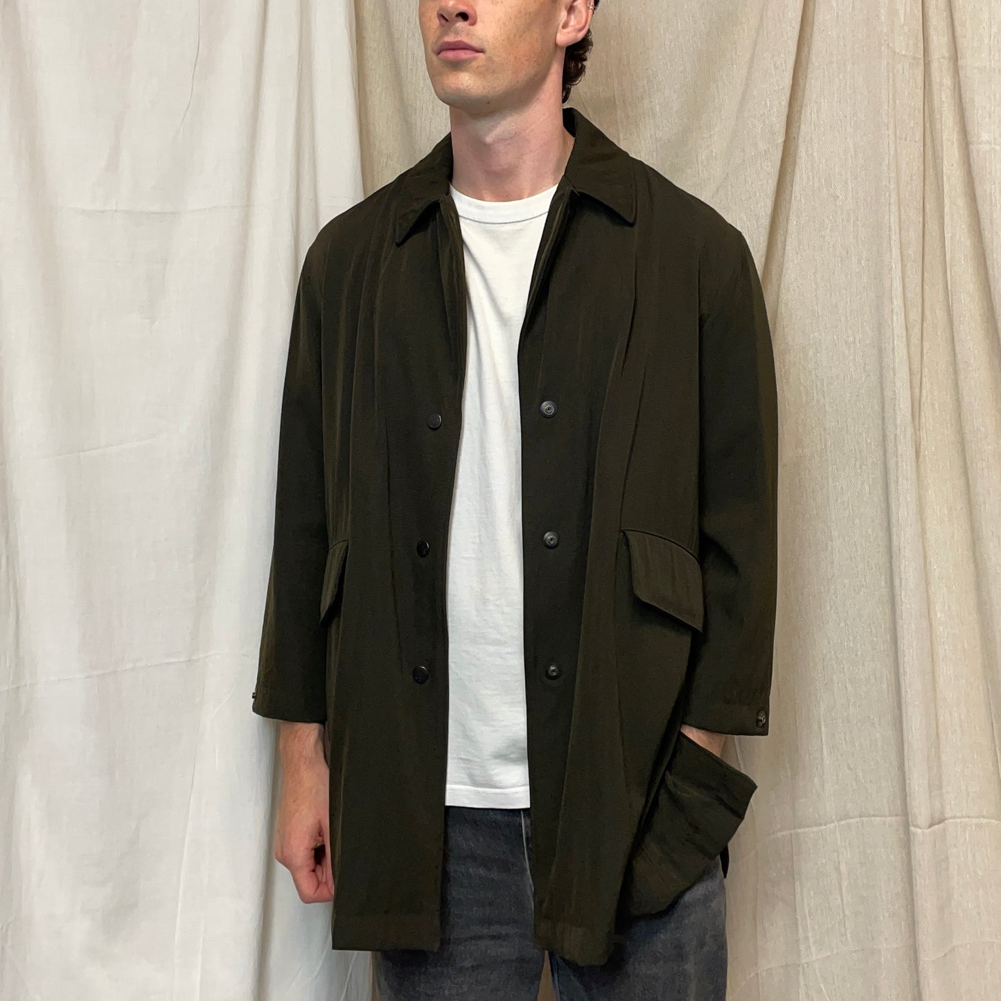 C.P. Company Khaki Green AW96 Wool Blend Trench Coat