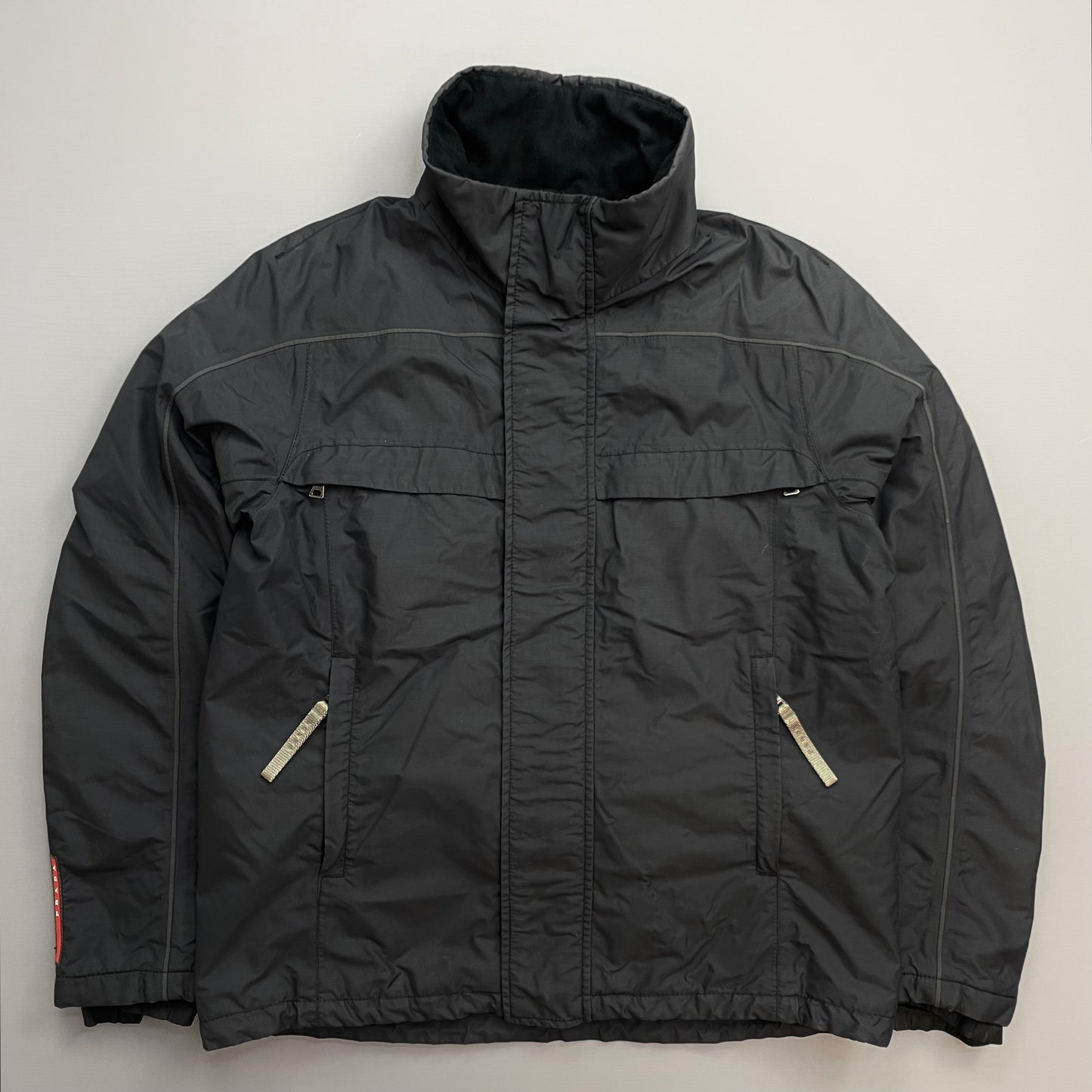 Prada Sport Black 00s Goretex Technical Fleece Lined Detachable Hood Ski Jacket