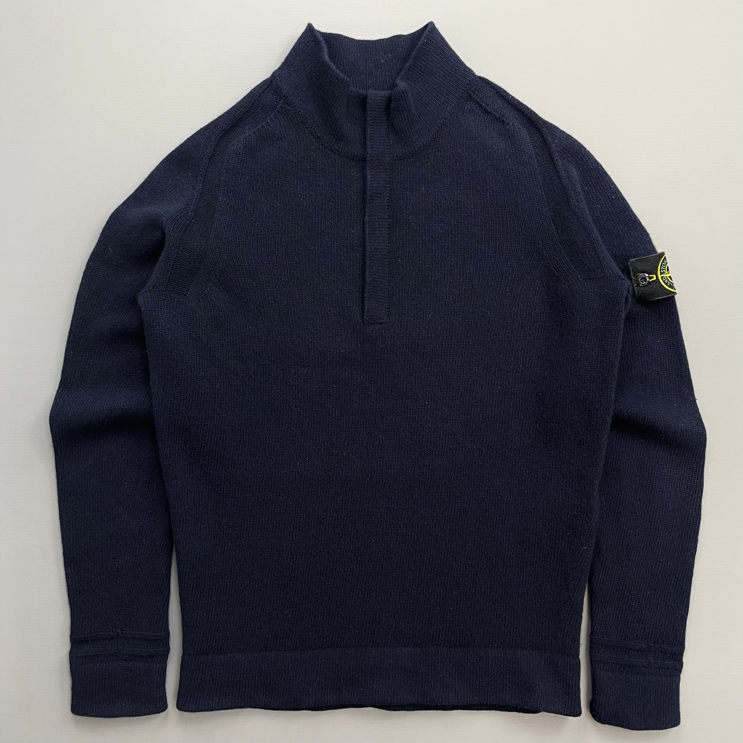 Stone Island Navy AW18 Wool knit Half-Zip Jumper
