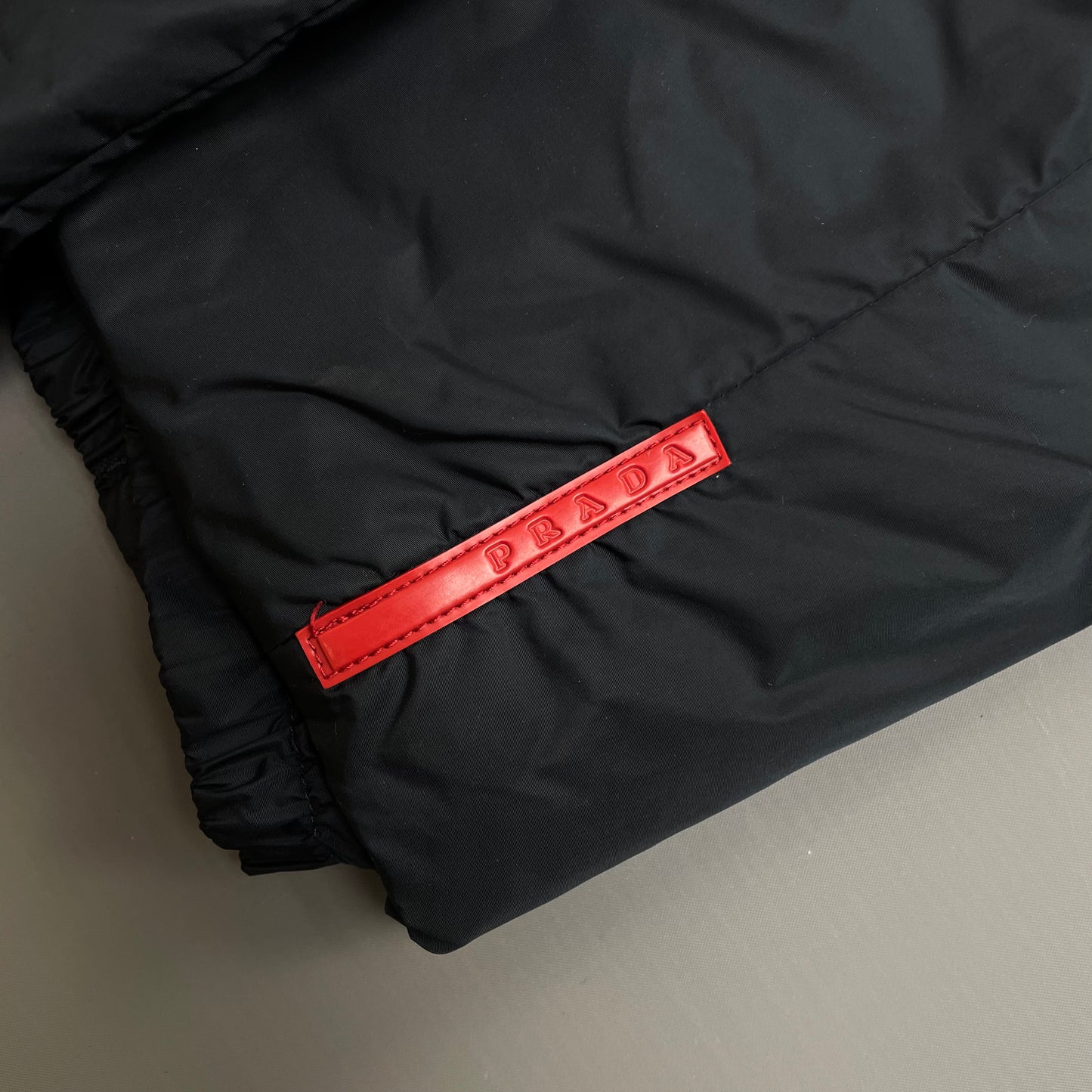 Prada Sport Navy 00s Nylon Padded Concealed Hood Longline Overcoat