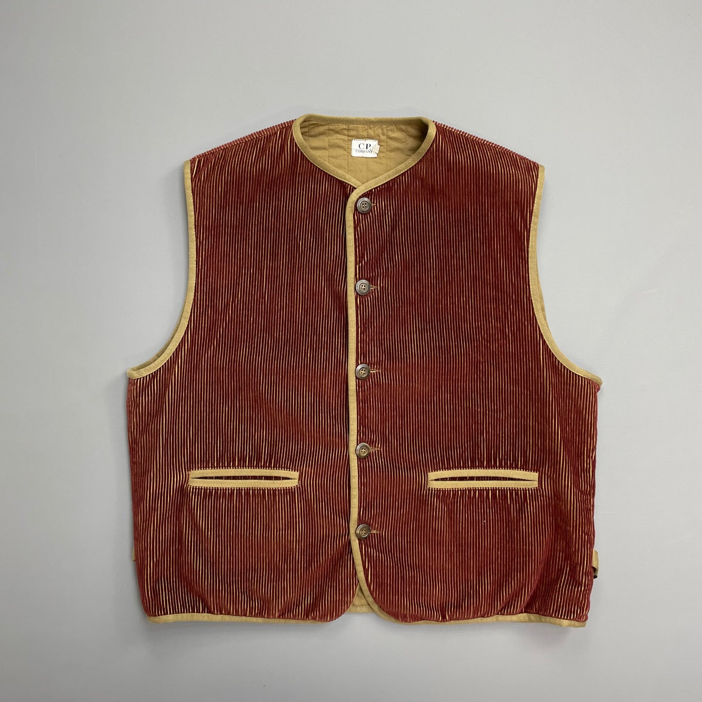 C.P. Company Maroon AW94 Corduroy Button-Up Gilet Vest
