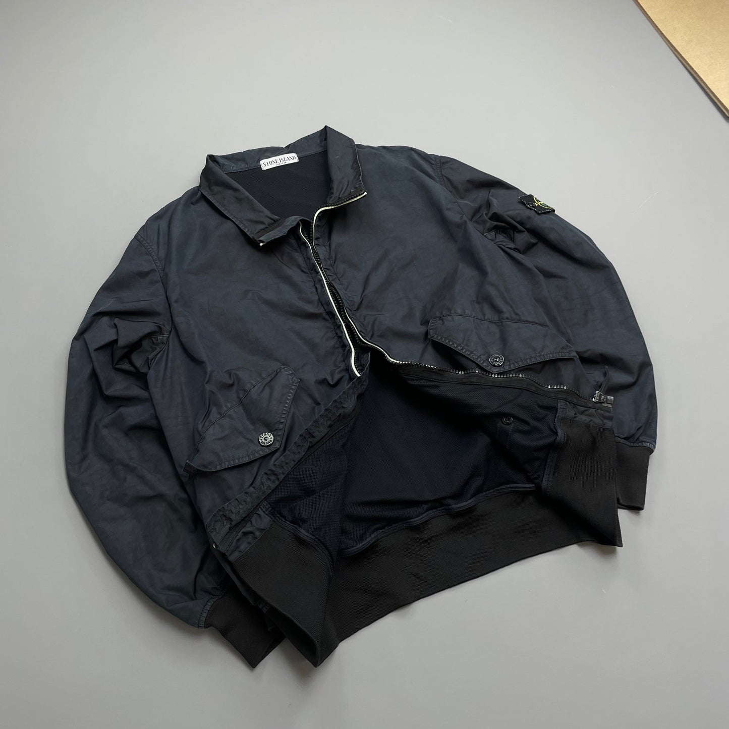 Stone Island Navy SS11 Lightweight Nylon Shell Bomber Jacket
