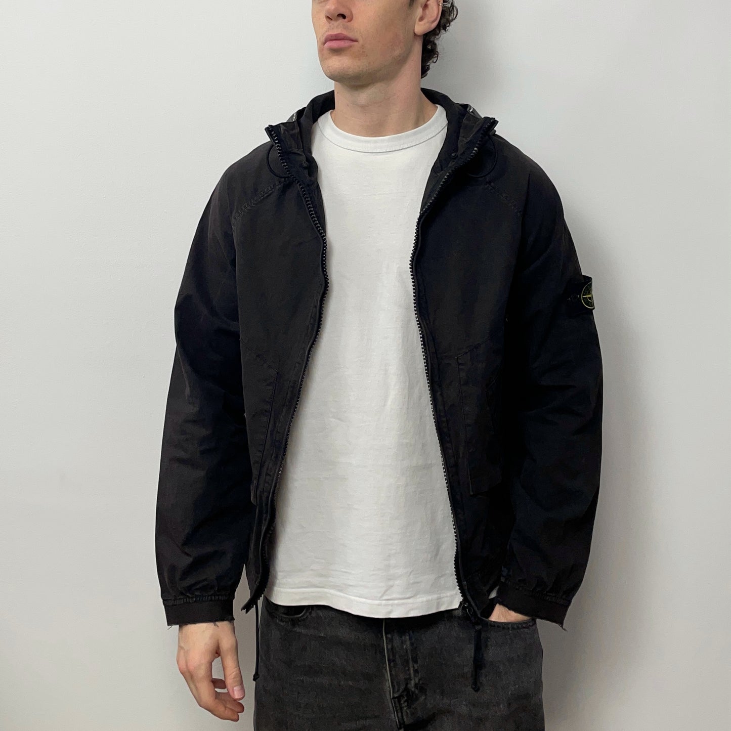 Stone Island Black SS06 Coated Cotton Hooded Jacket