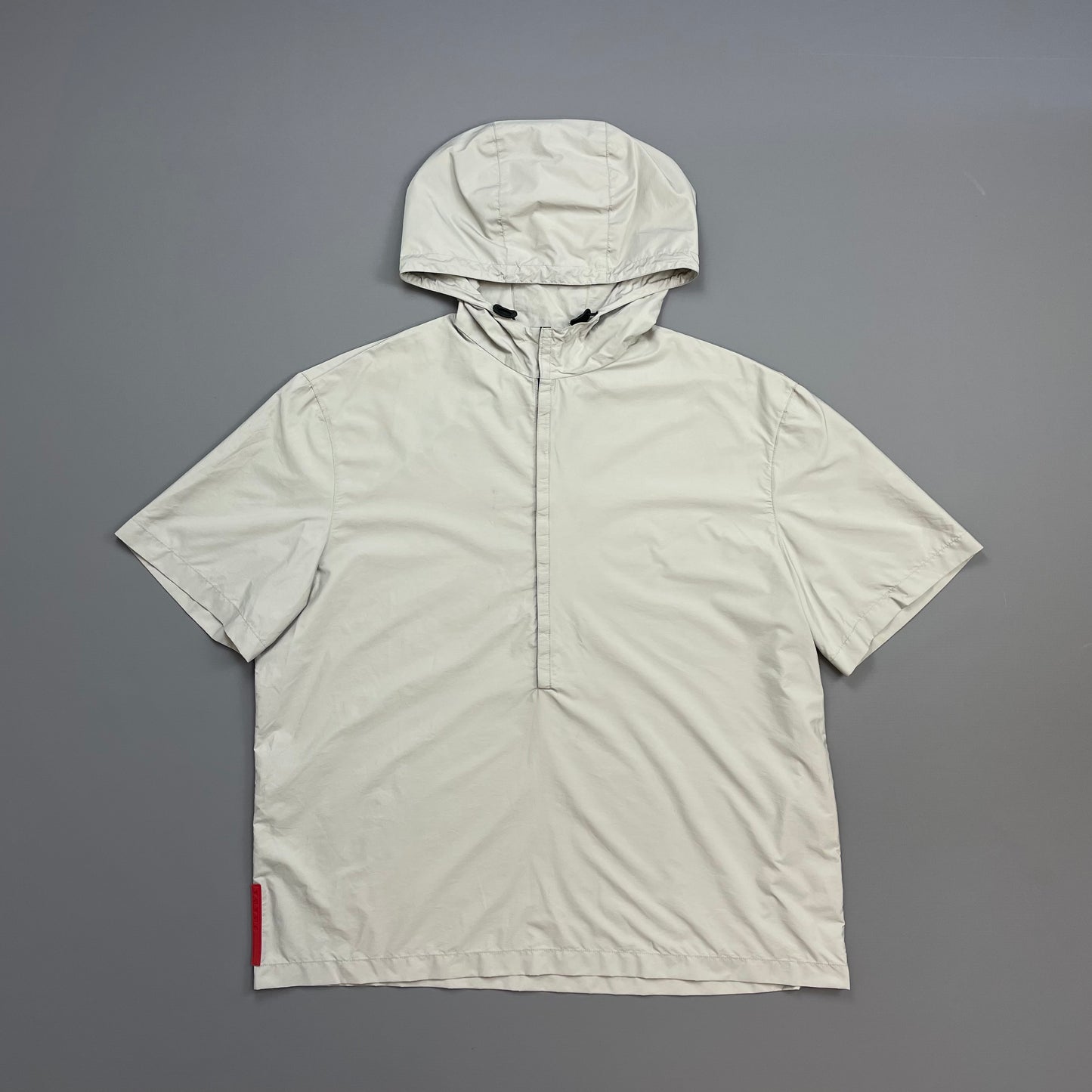 Prada Sport Grey SS99 Nylon Hooded Pullover Shirt Outerlayer