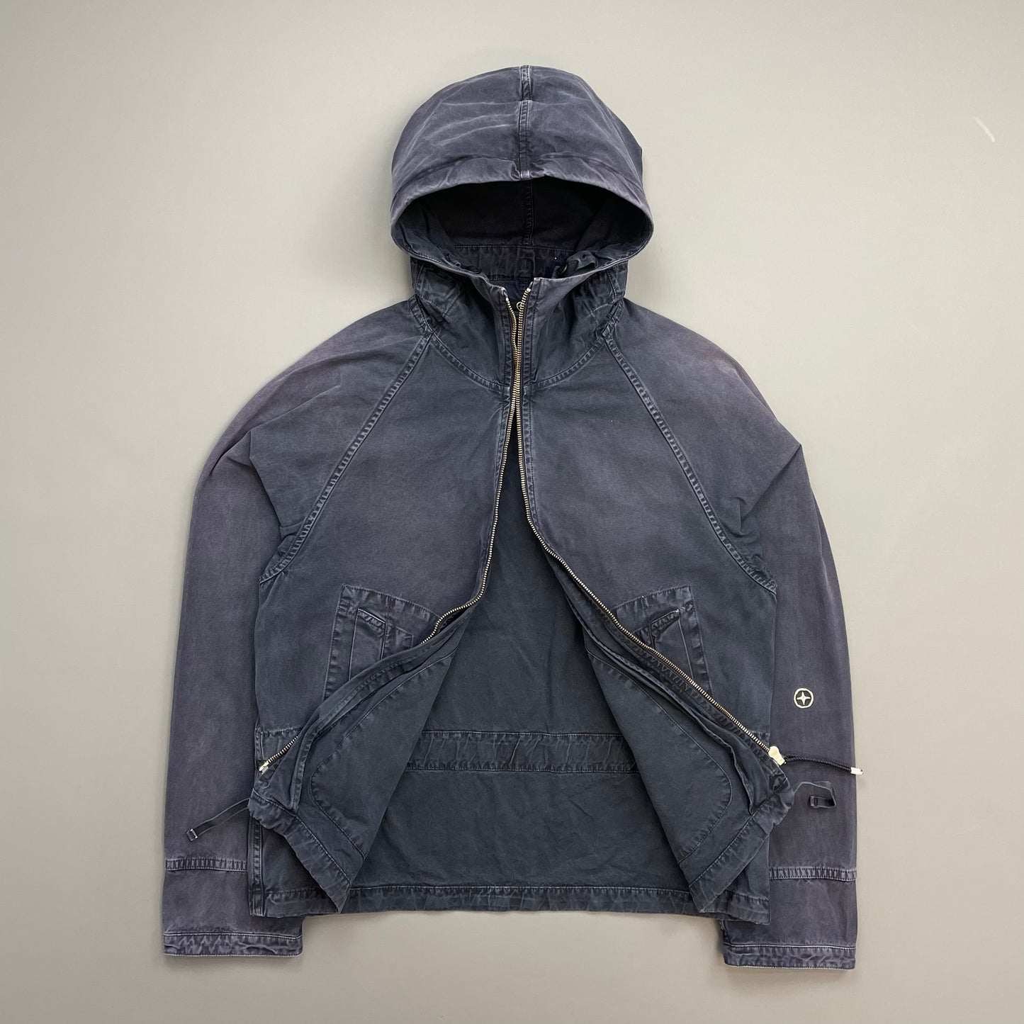 Stone Island Denims SS06 Navy Cotton Hooded Windbreaker Emblem Jacket