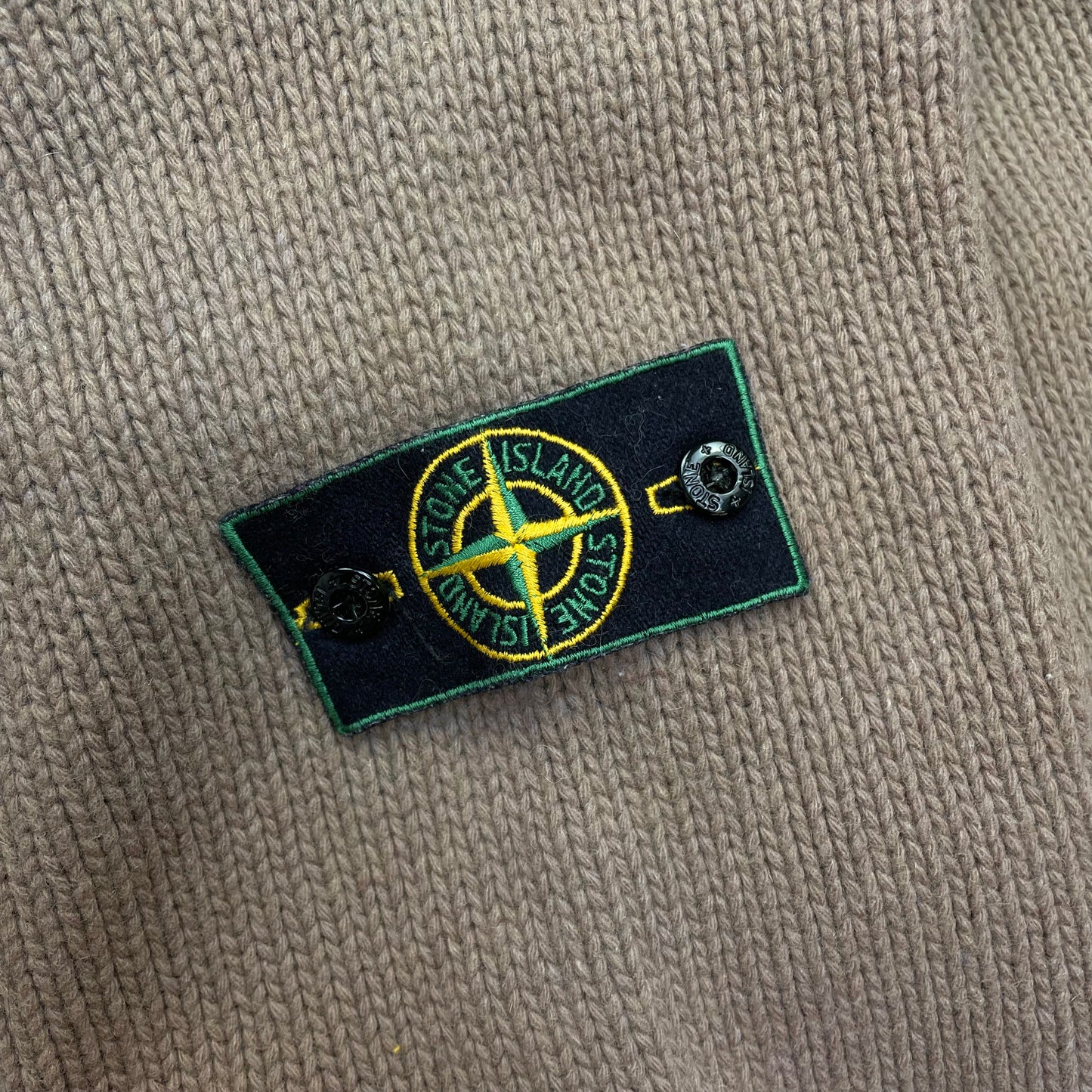 Stone Island Brown AW98 High-Neck Wool Knit Jumper