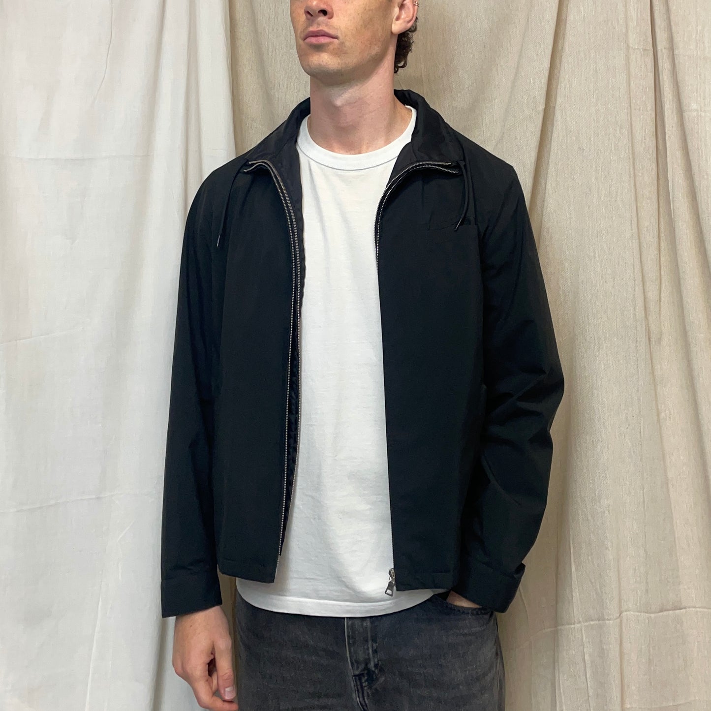 Prada Sport Black 2009 Windstopper Dual Nylon Layer Harrington Jacket