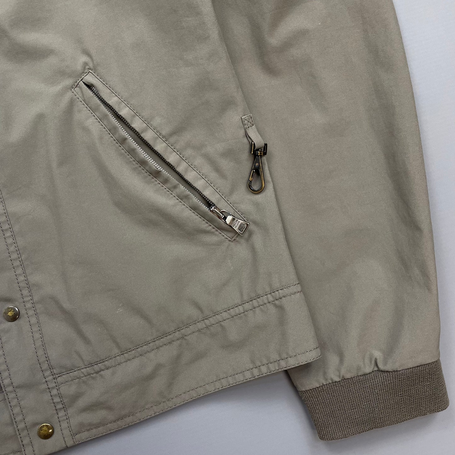 Prada Sport Grey Brown 00s Goretex Lightweight Button-Through Bomber Jacket
