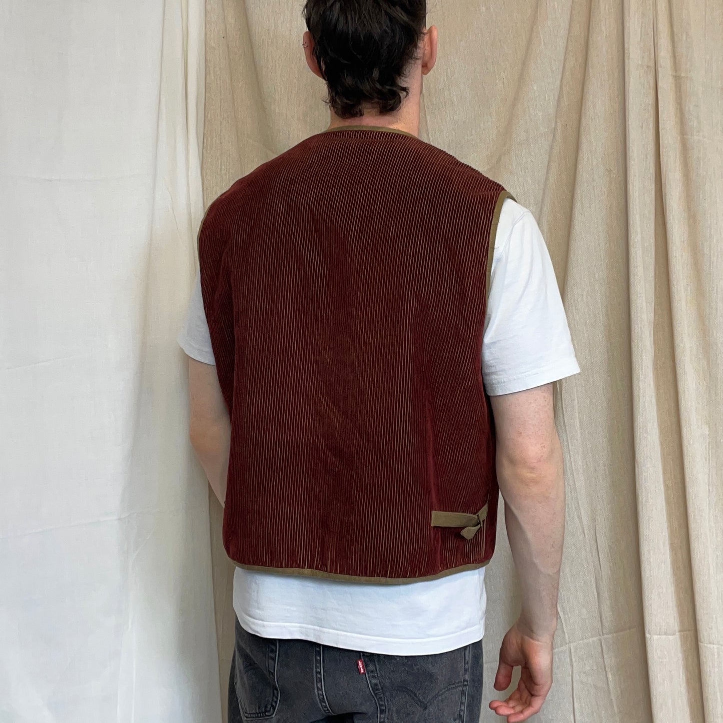 C.P. Company Maroon AW94 Corduroy Button-Up Gilet Vest