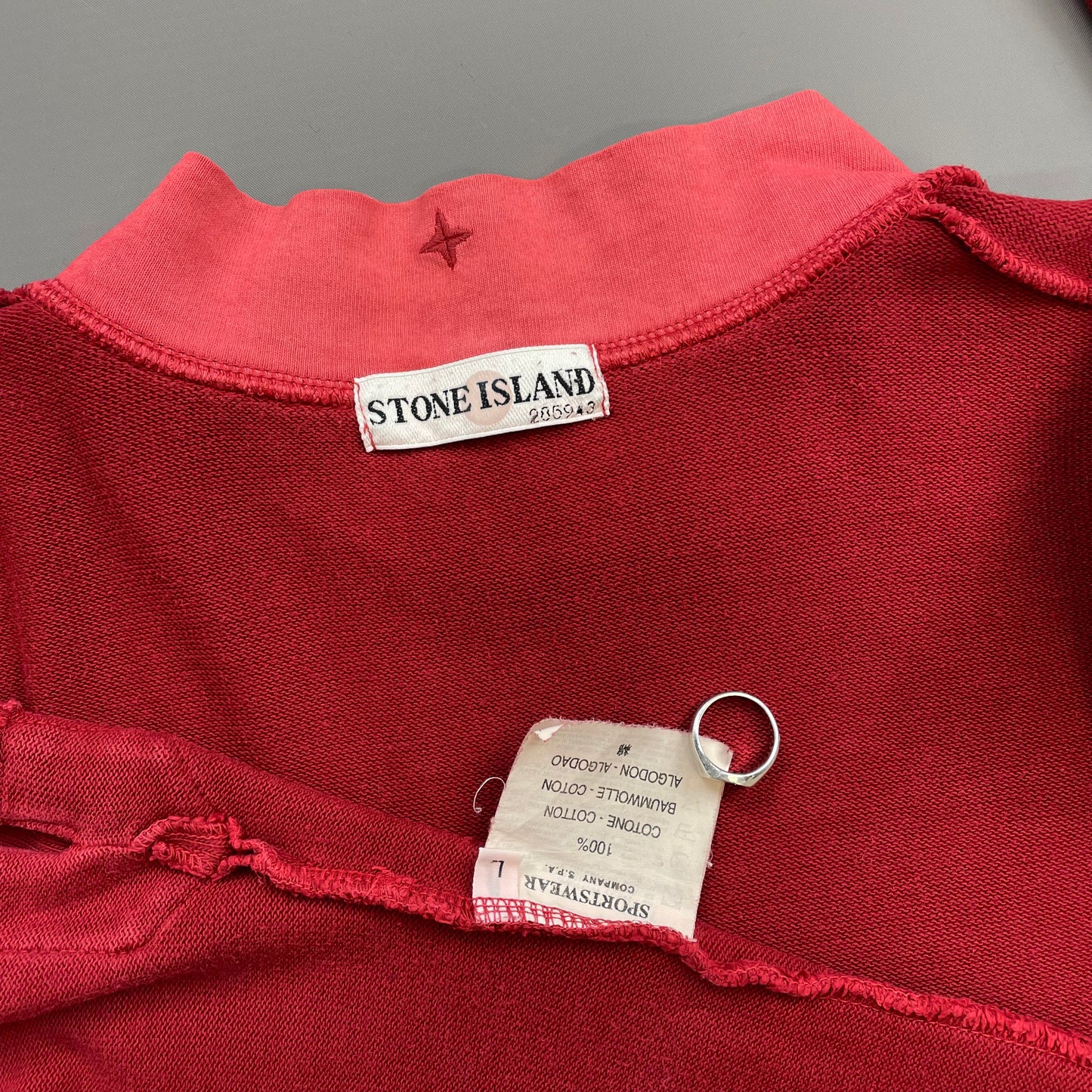 Stone Island Red SS01 Dual Collar Jumper