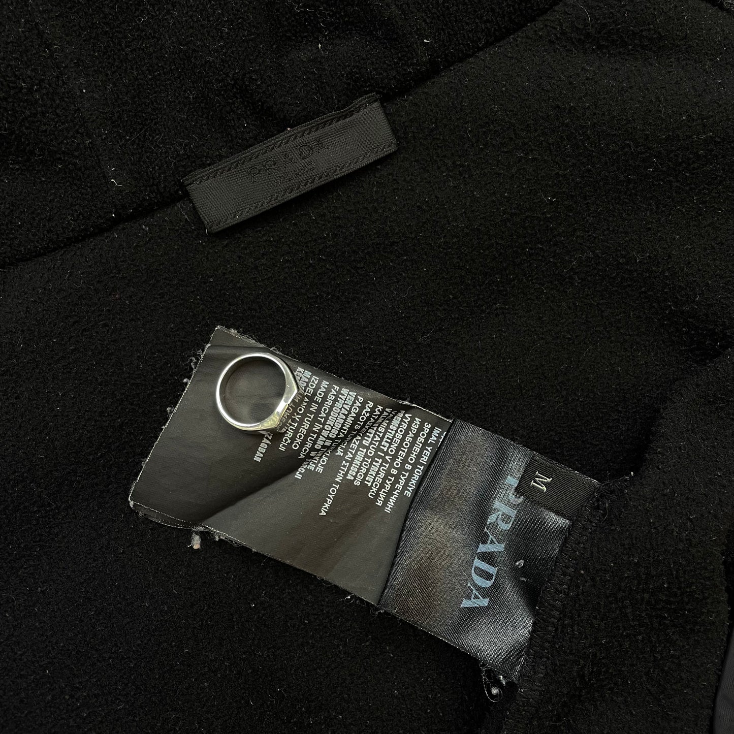 Prada Sport Black 2014 Nylon Panelled Hybrid Fleece Jacket