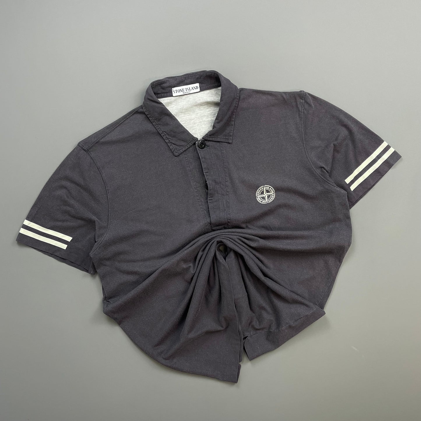 Stone Island Grey SS09 Chest Emblem Short Sleeve Polo Shirt