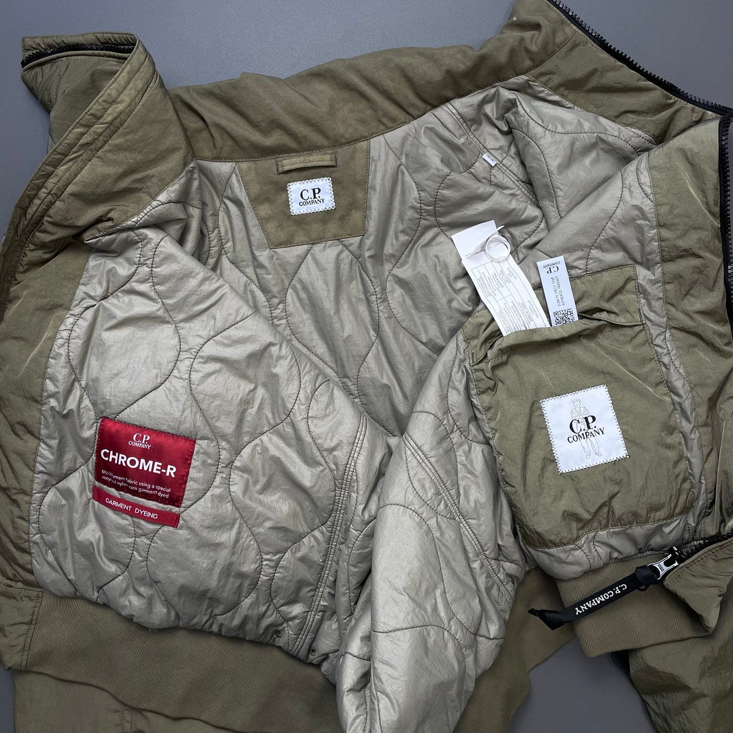 C.P. Company Khaki Brown Chrome-R Padded Bomber Jacket