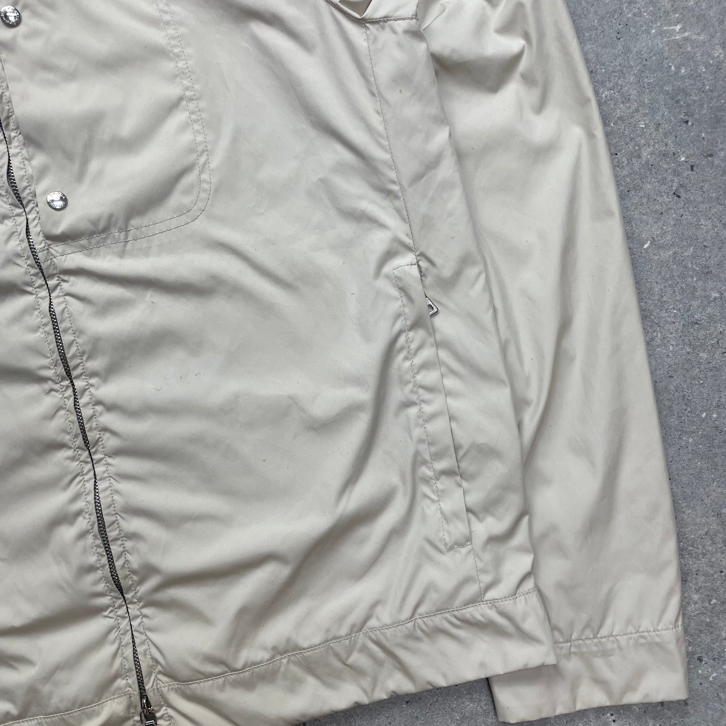 Prada Cream Harrington Two-Way Zip Jacket Tg50