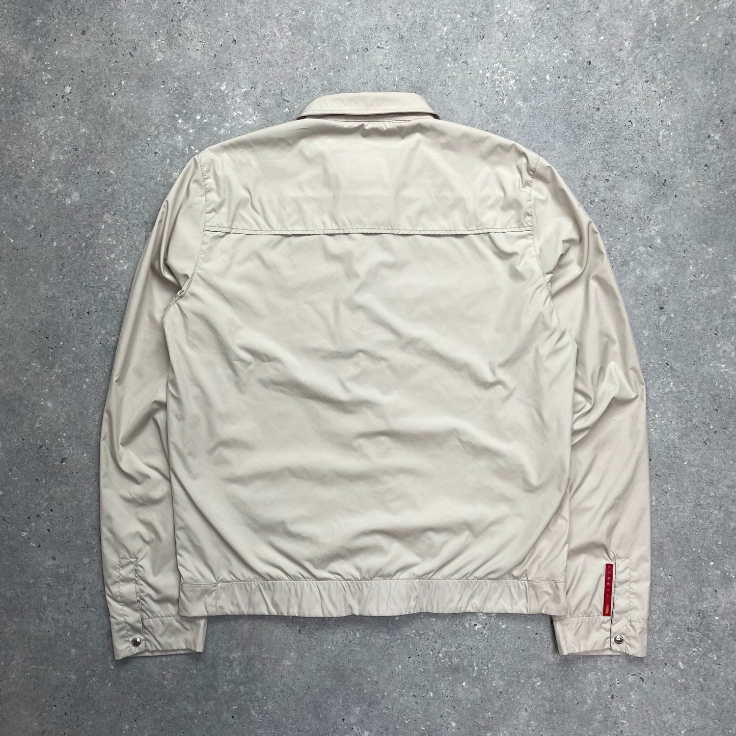 Prada Cream Harrington Two-Way Zip Jacket Tg50