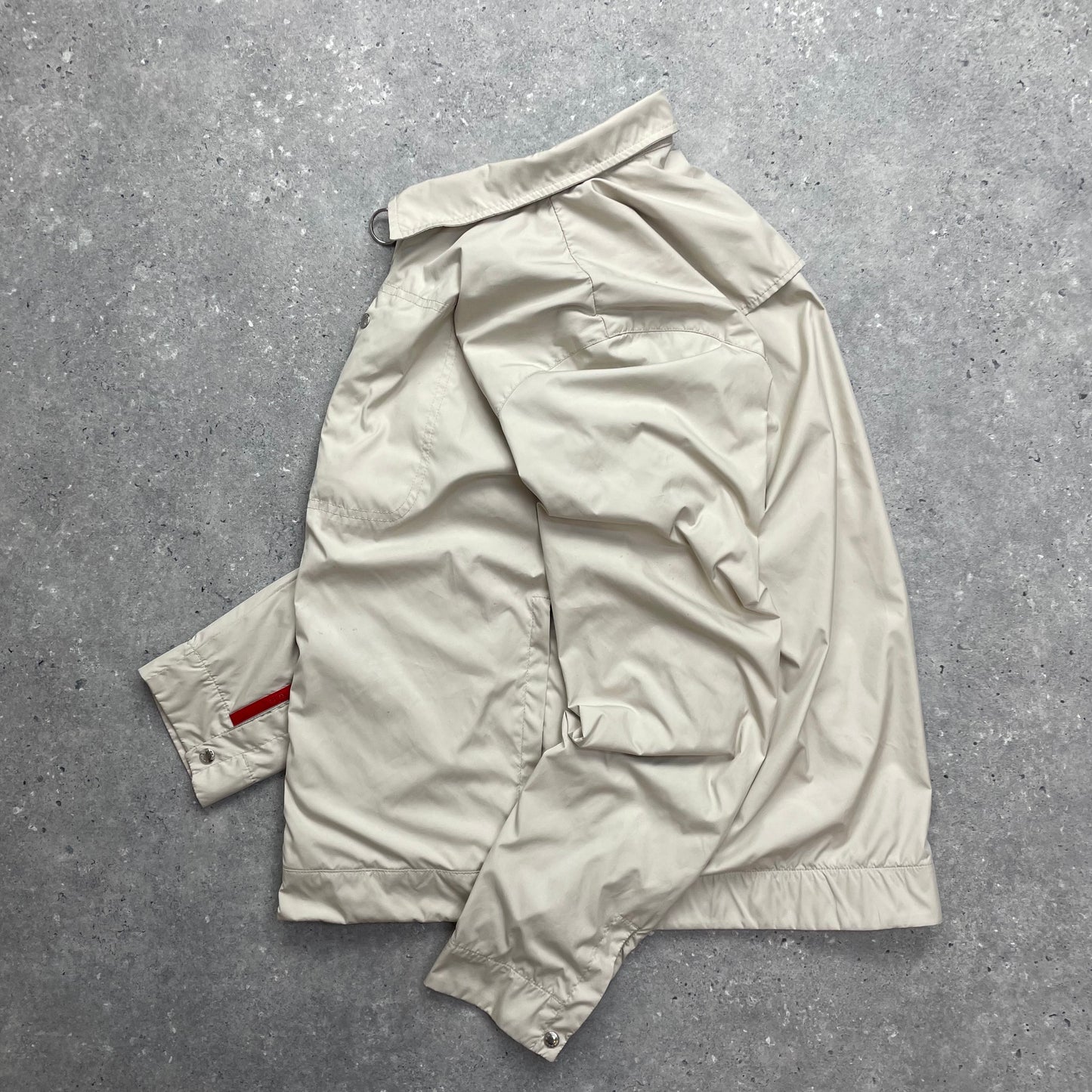 Prada Cream Harrington Two-Way Zip Jacket Tg50