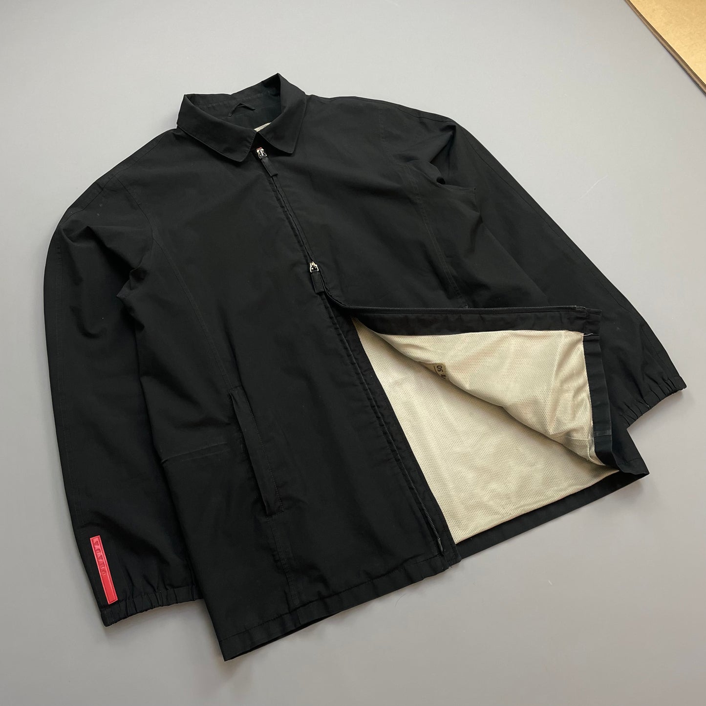 Prada Sport Black 00s Goretex Zip-Through Trench Coat
