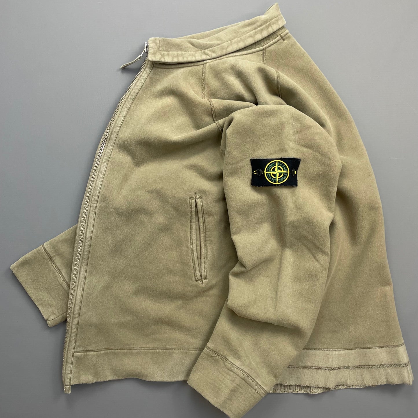 Stone Island Beige AW06 Brushed Cotton Zip-Through Jacket