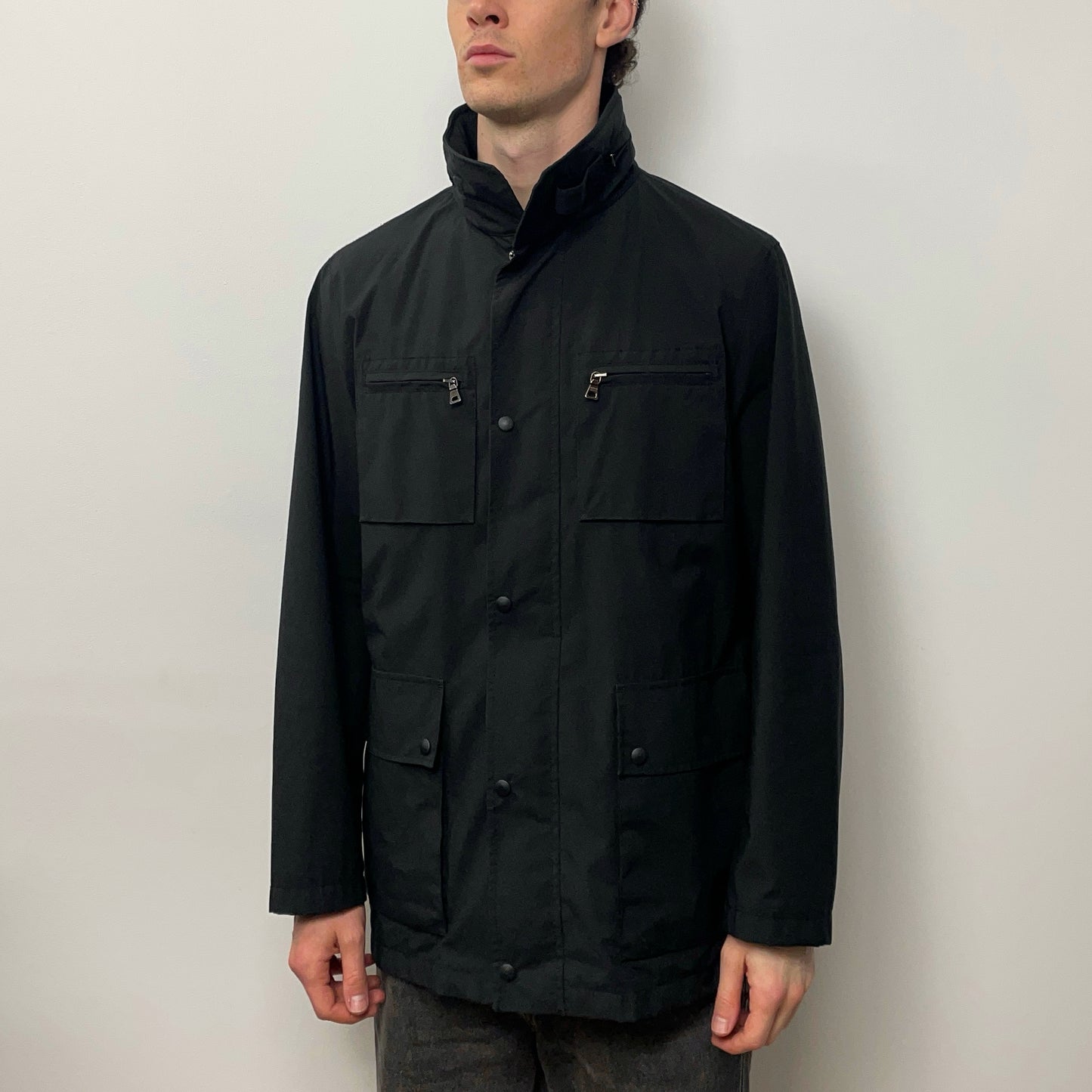 Prada Sport Black 2007 Windstopper Concealed Hood Field Jacket