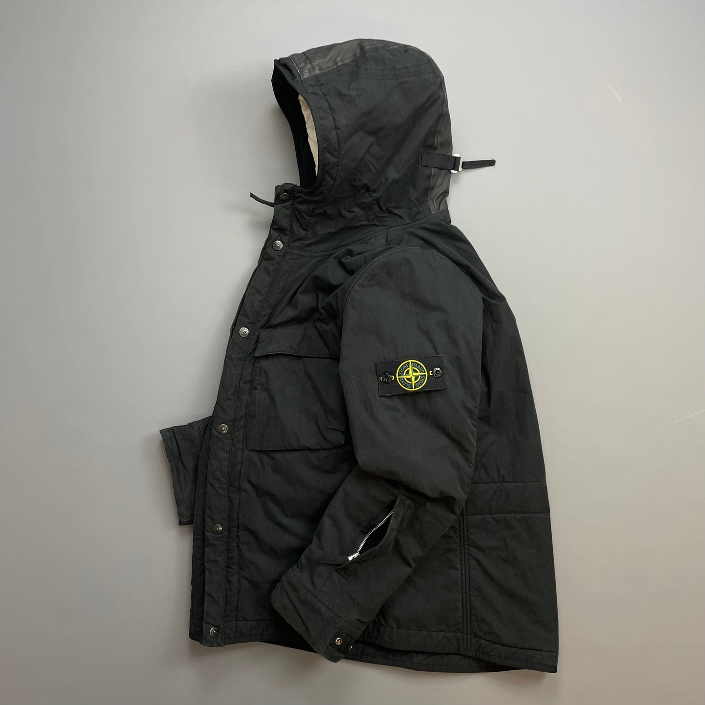 Stone Island Black AW09 Quilt-Lined Hooded Jacket