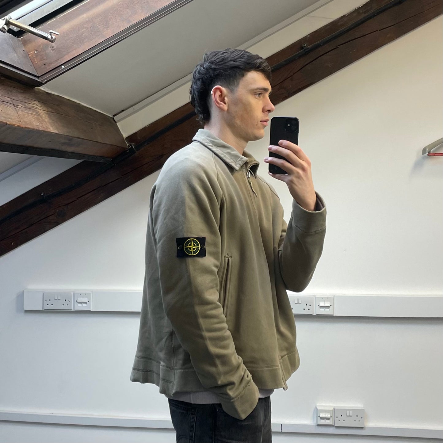 Stone Island Beige AW06 Brushed Cotton Zip-Through Jacket
