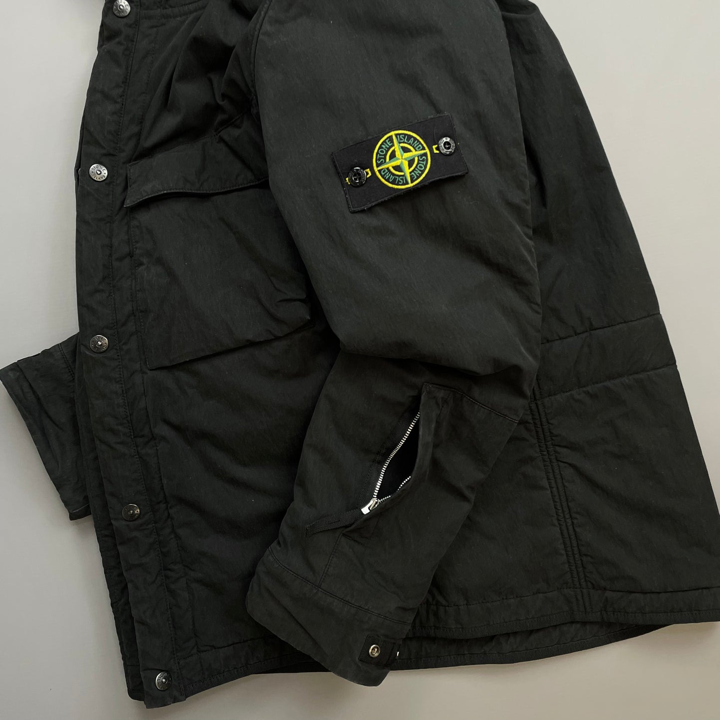 Stone Island Black AW09 Quilt-Lined Hooded Jacket