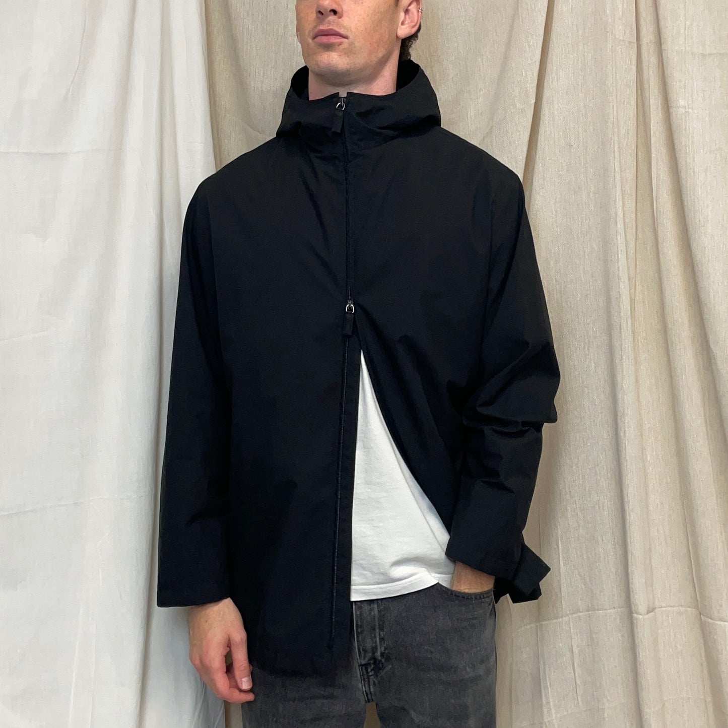 Prada Sport Black 00s Technical Multi-Pocket Goretex Hooded Parka Jacket