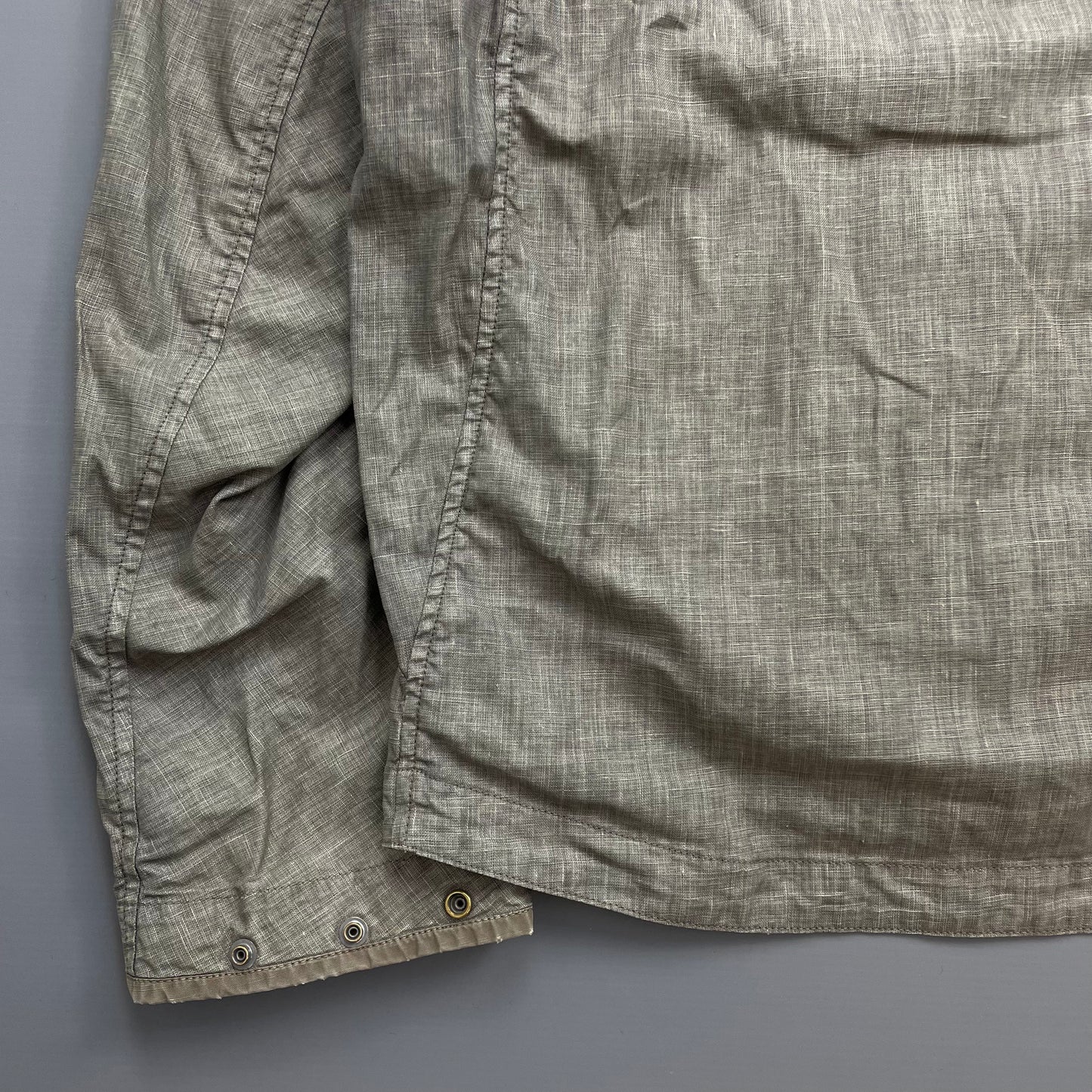C.P. Company Grey/Brown SS05 Linen Lino Flax Hooded Dual Layer Jacket