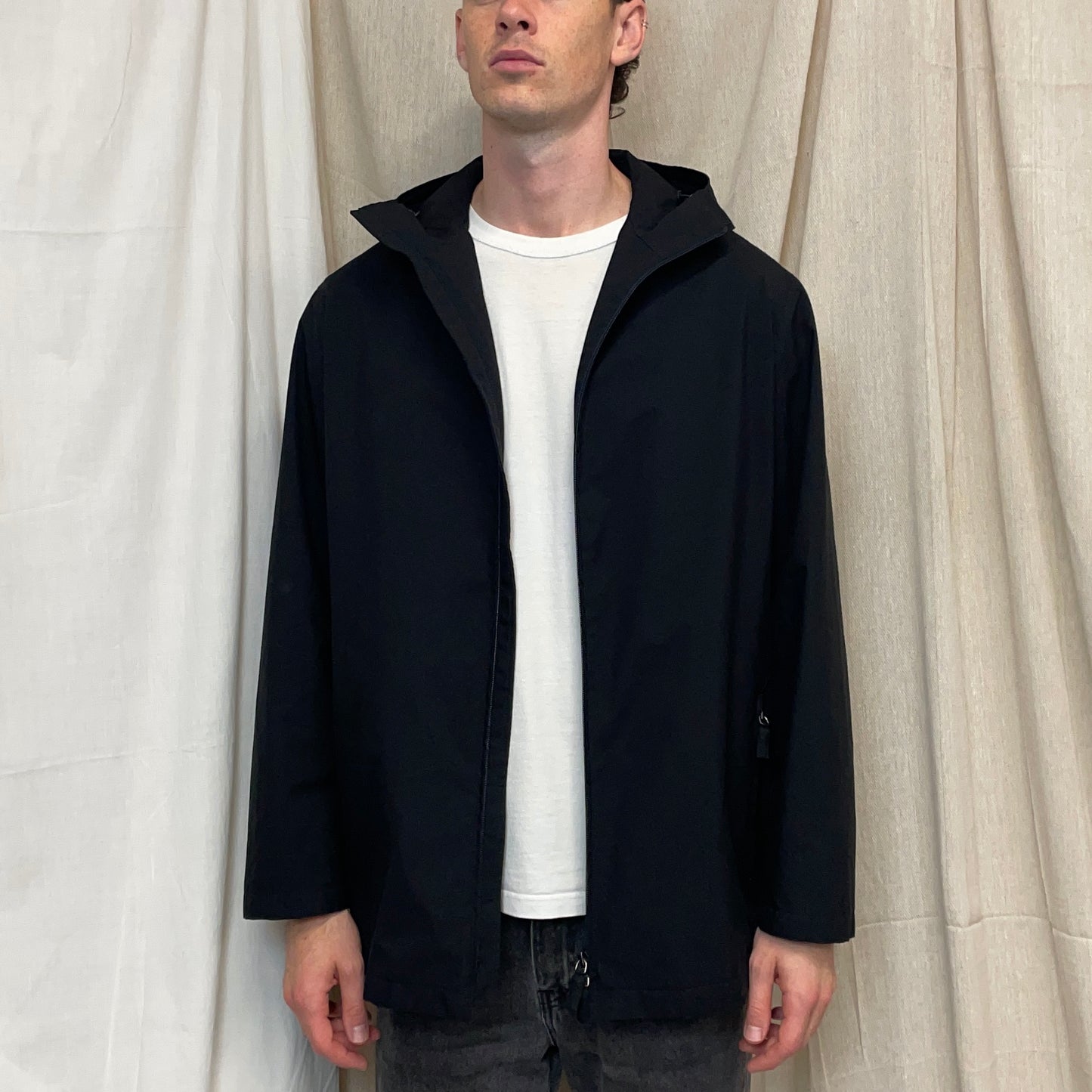 Prada Sport Black 00s Technical Multi-Pocket Goretex Hooded Parka Jacket