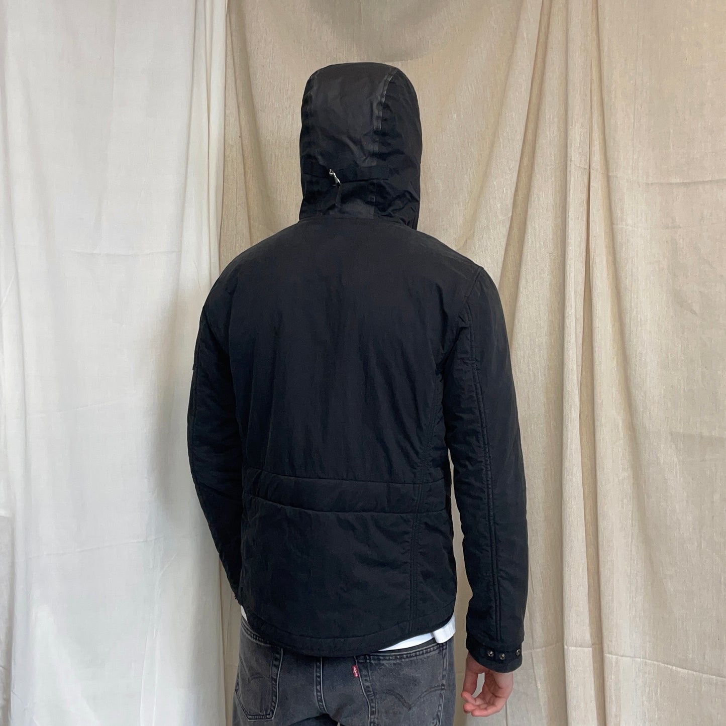 Stone Island Black AW09 Quilt-Lined Hooded Jacket