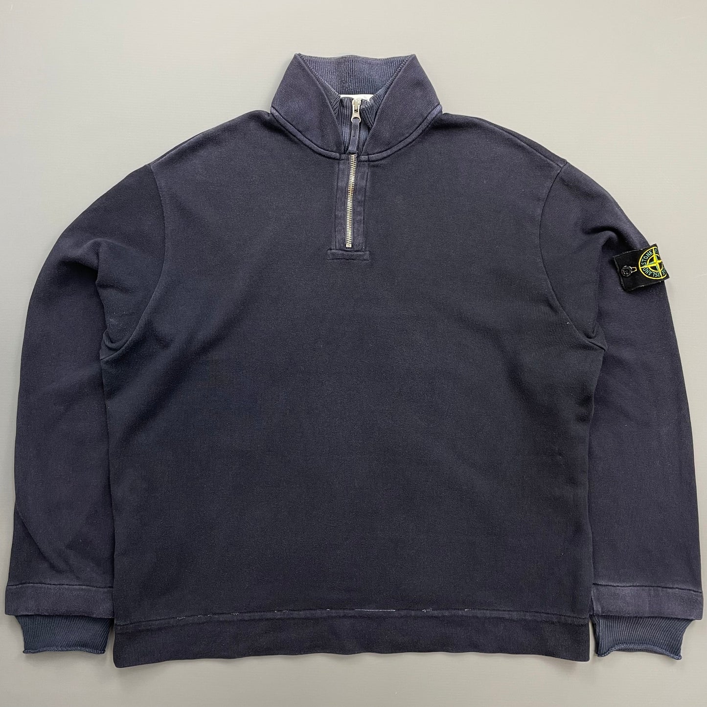 Stone Island Navy 00s Dual-Cuff Half Zip Jumper