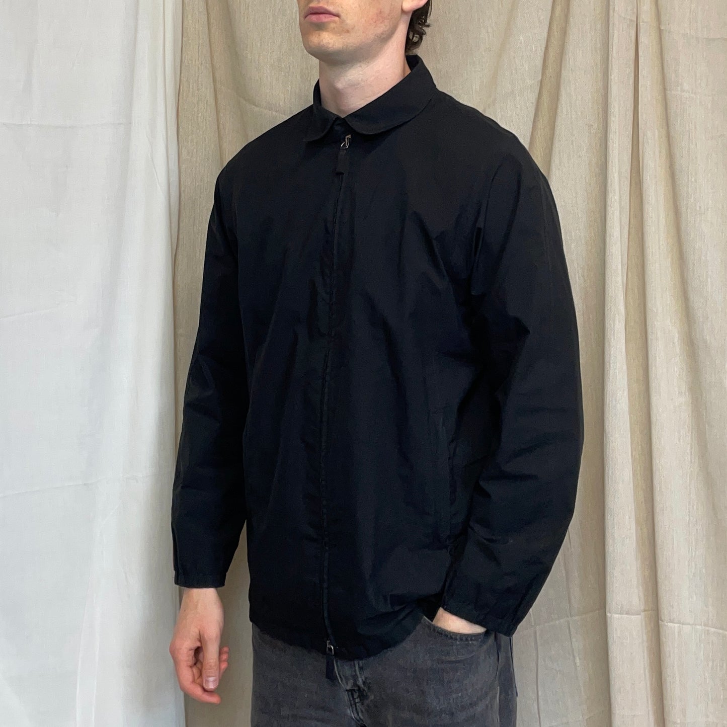 Prada Sport Black 00s Goretex Zip-Through Trench Coat