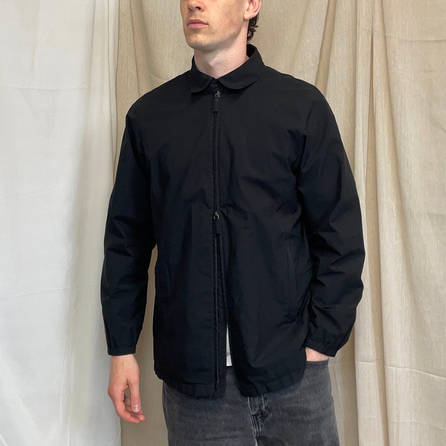 Prada Sport Black 00s Goretex Zip-Through Trench Coat