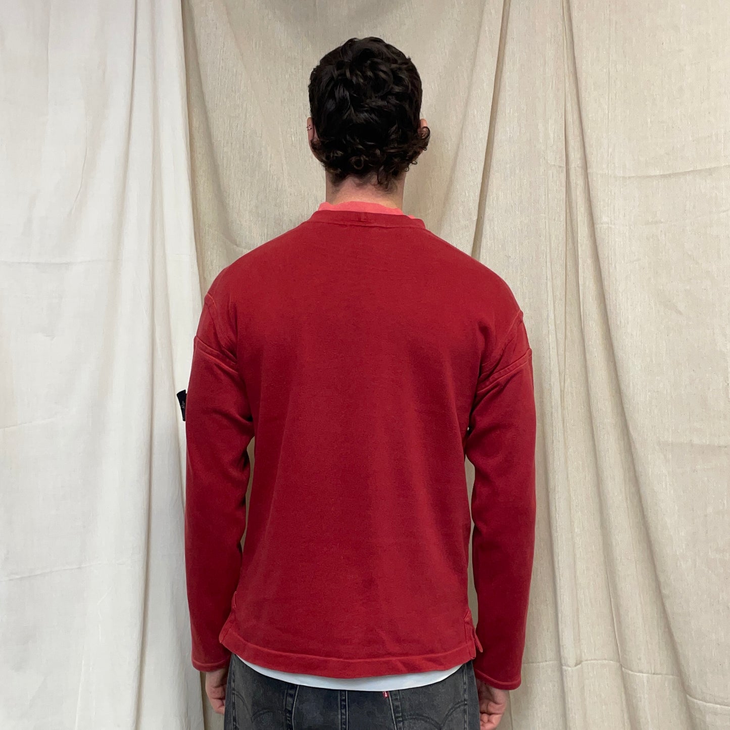 Stone Island Red SS01 Dual Collar Jumper