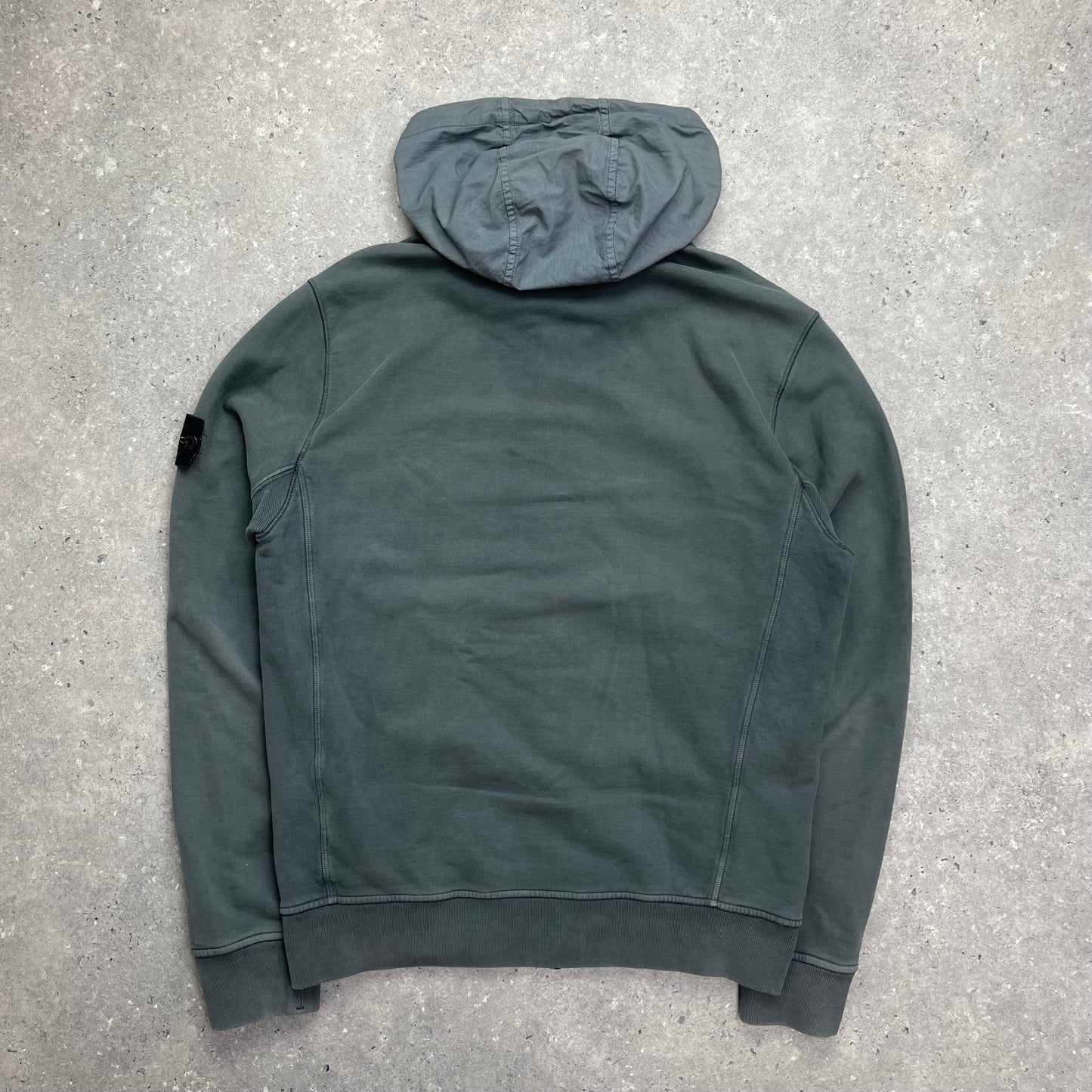 Stone Island Grey Concealed Hood Cotton Jacket