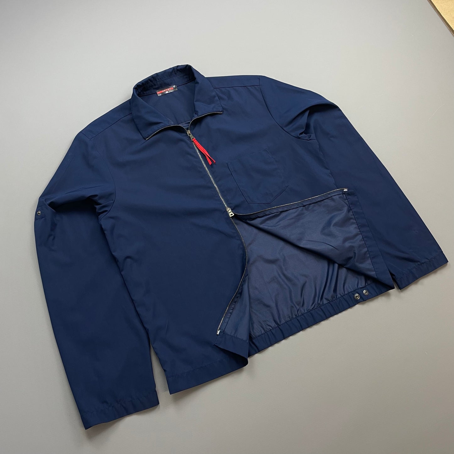 Prada Sport Blue 00s Lightweight Adjustable Sleeve Harrington Jacket