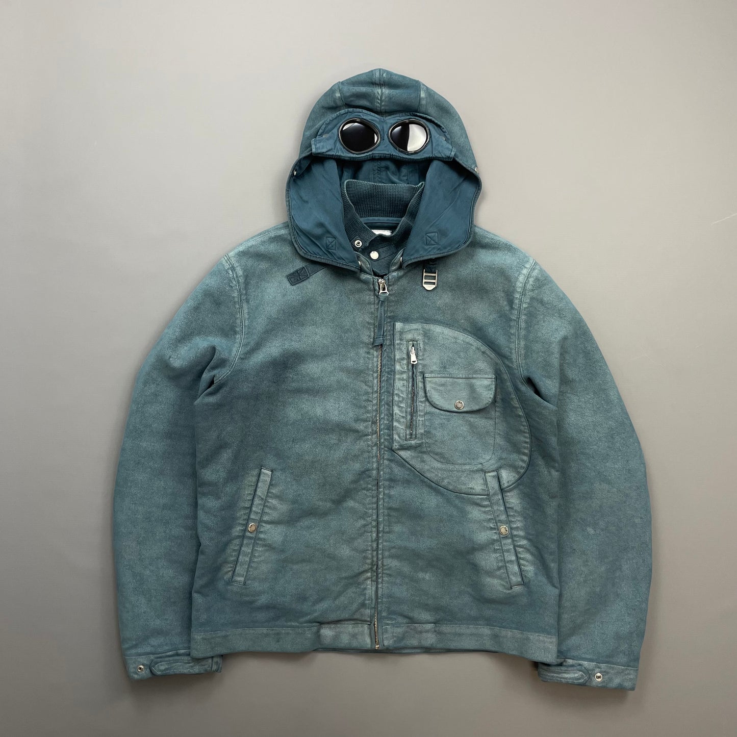 C.P. Company Blue (Custom Dyed) AW04 Moleskin Archive Goggle Jacket
