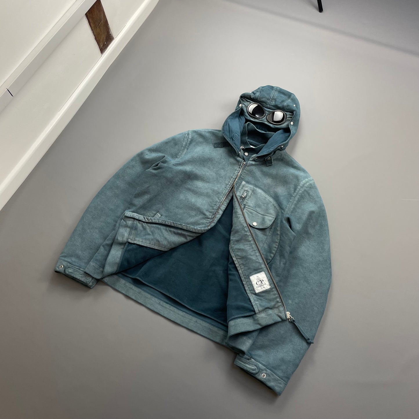 C.P. Company Blue (Custom Dyed) AW04 Moleskin Archive Goggle Jacket
