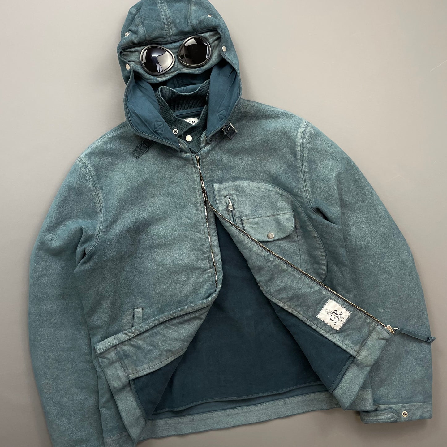 C.P. Company Blue (Custom Dyed) AW04 Moleskin Archive Goggle Jacket