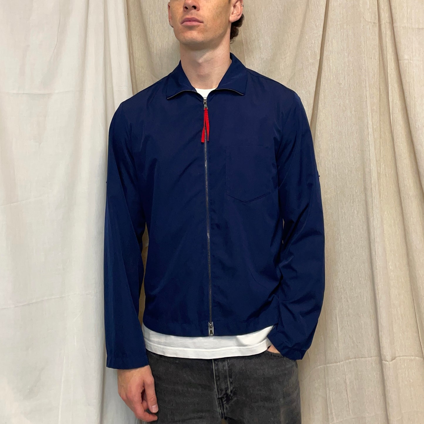Prada Sport Blue 00s Lightweight Adjustable Sleeve Harrington Jacket