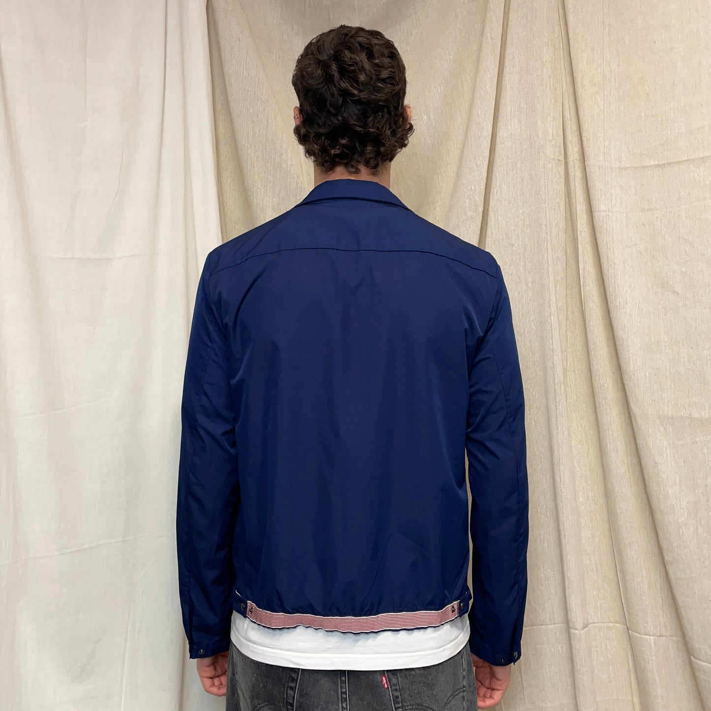 Prada Sport Blue 00s Lightweight Adjustable Sleeve Harrington Jacket