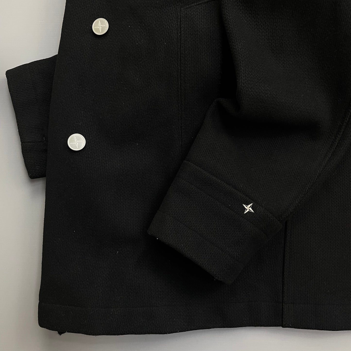 Stone Island Denims Black AW04 Wool Button Pea Coat
