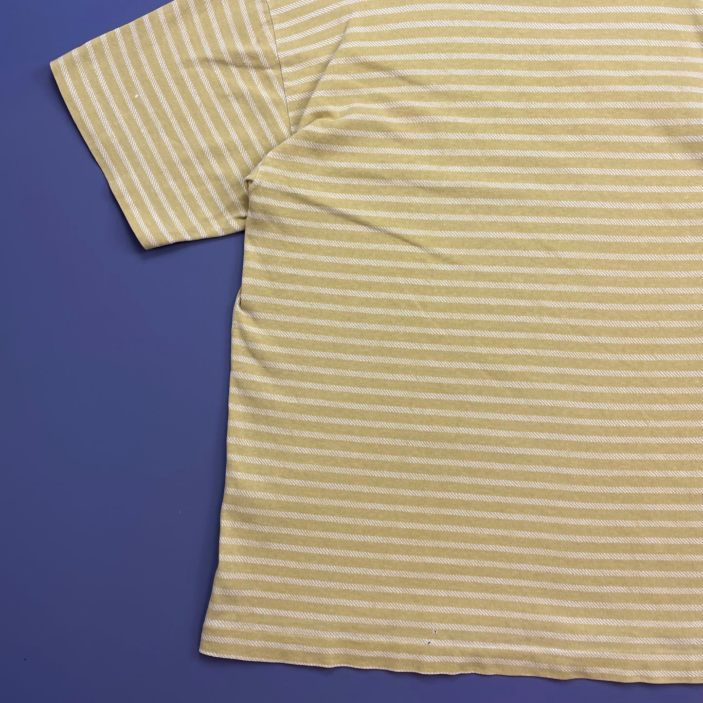 Stone Island Yellow 80s Striped Boat Neck Cotton Spellout Tee