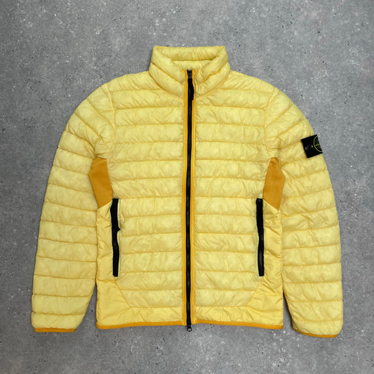 Stone Island Yellow Garment Dyed Micro Yarn Lightweight Down Jacket