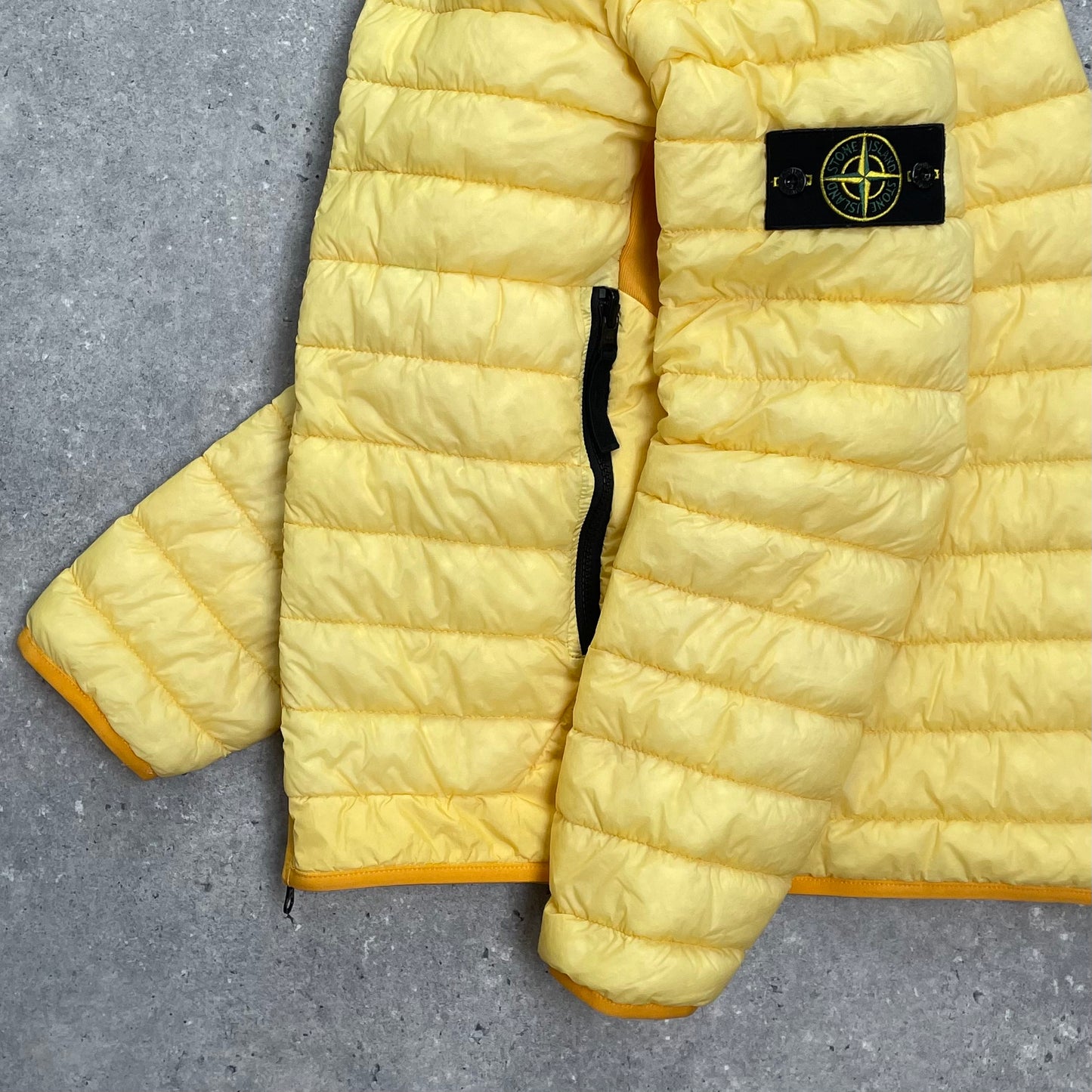 Stone Island Yellow Garment Dyed Micro Yarn Lightweight Down Jacket