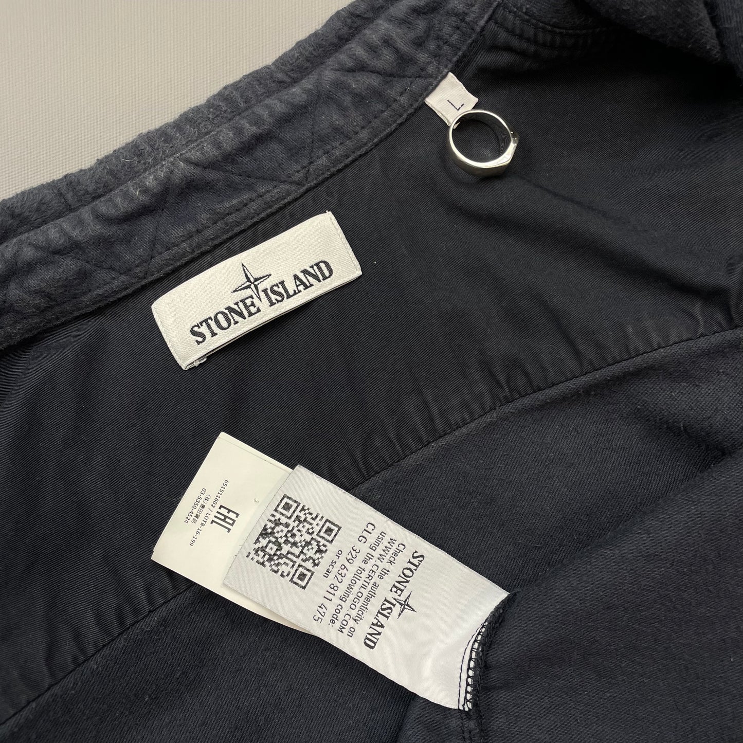 Stone Island Navy AW16 Thick Brushed Cotton Button-Up Overshirt Jacket